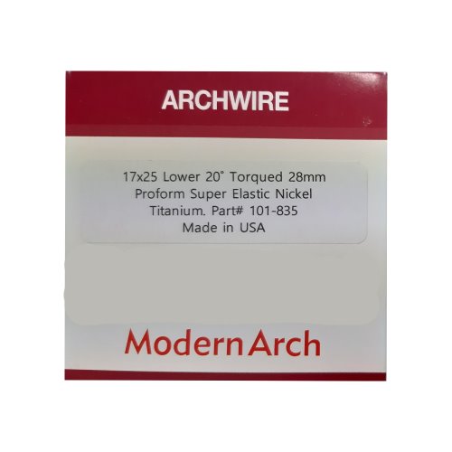 Torqued Arch Wire (17×25 28mm /Lower/20º)(1pkg/5ea)